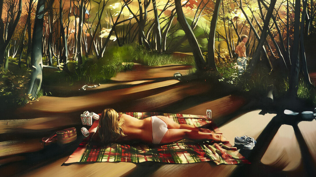 Rebecca Campbell, Jack and Diane (Detail), 2004. Oil on canvas. Gift of Vicki and Kent Logan.

