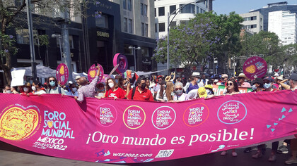 Asistentes al Foro Social Mundial en México, 2022