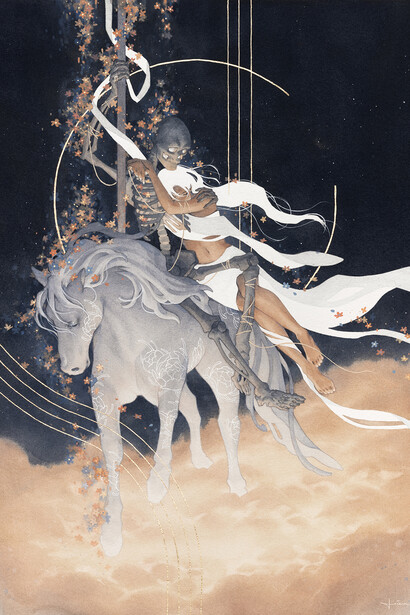Kelogsloops, The carousel (detail). Courtesy of Corey Helford Gallery