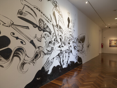 Paolo Mottura, Pinocchio, Carême e altre storie, 2022, opera site-specific per il CAMeC, acrilico. Ph. Federigo Salvadori 