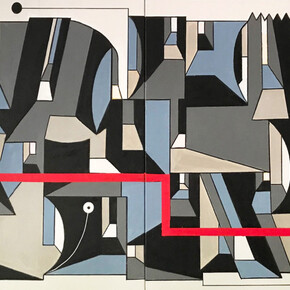 Luis Cruz Azaceta, Rompecabezas 3333 (detalle), 2023. Cortesía de Lyle O. Reitzel Arte Contemporáneo