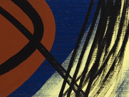 Hans Hartung, acrilico su tela, 50 x 220 cm, Collezione Fondazione Hartung-Bergman
