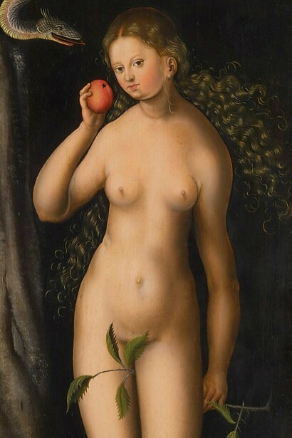 "El pecado original: Eva", óleo sobre lienzo, anónimo, 1520