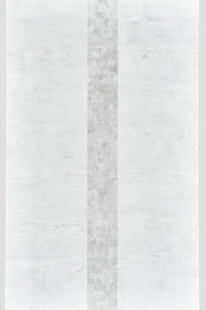 Mary Corse, Untitled (White inner band with white sides, beveled), 2023. Courtesy of Locks Gallery