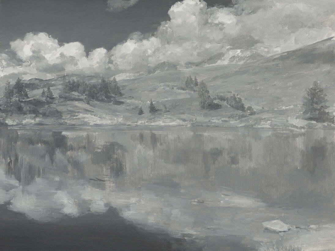 Luca Conca, Specchio, 2015, olio su tela, 34 x 44 cm