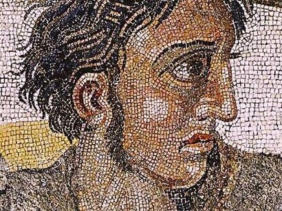 Detalle del retrato de Alejandro en el Mosaico de Issos