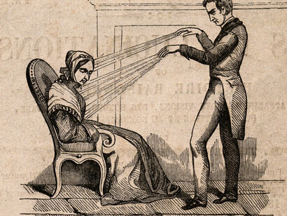 A practictioner of Mesmerism using Animal Magnetism Credit:Wellcome Library, London