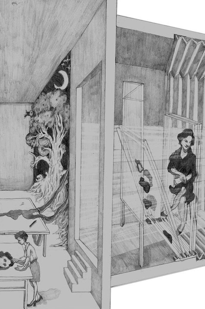 Maya Zack, Counterlight Study, 2016. Pencil on paper 42 x 59,5 cm. Courtesy MLF | Marie-Laure Fleisch e l’artista