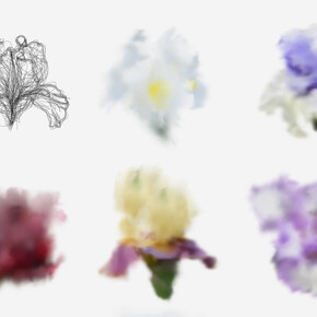 Michel Paysant, De la suite Eden : flâneries numériques à giverny extraits des carnets d'Étude Iris, 2025. Courtesy of Musée de l'Orangerie