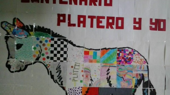 Mural realizado por el alumnado de Primaria en el C.E.I.P. José Calderón, en Málaga, en la Semana Cultural de 2014 dedicada a la conmemoración de esta obra