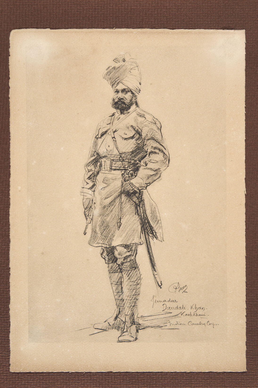 Paul Sarrut, Sikh Soldier, 1914-1915. Lithograph. The Khanuja Family.