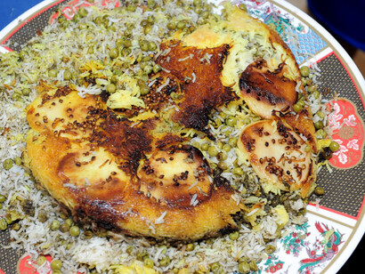 Rice with broad beans and dill