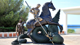 Salvador Dalí; San Jorge y el dragón, realizada por primera vez en 1984, Saint-Tropez, Francia