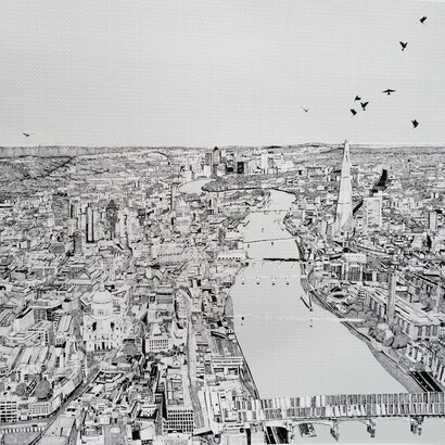 Artist: Clare Halifax, So This is London, Screen Print, 95 x 76 cm