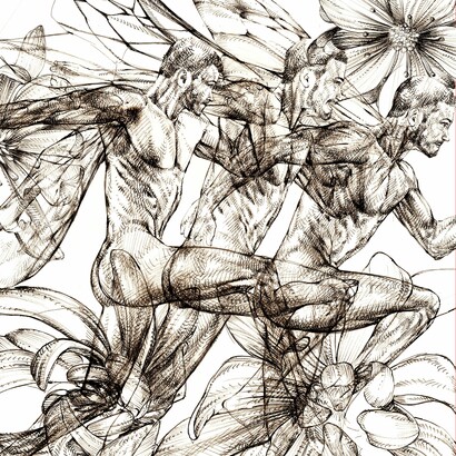 Giovanni Manzoni, Cielomoto, matita su carta, 2024