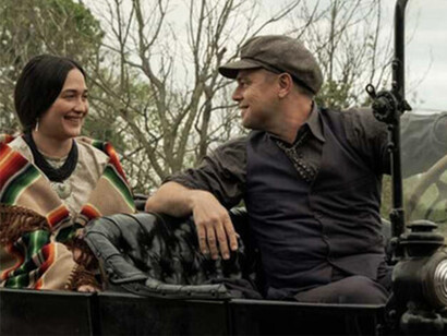 Mollie e Ernest interpretati da Di Caprio e Gladstone in Killers of the flower moon di Scorsese, 2023
