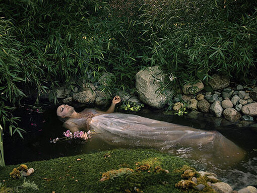 Niki Grangruth and James Kinser, detail of Ophelia (after Sir John Everett Millais), Archival inkjet print