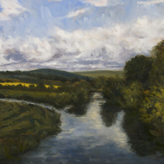 Harry Durdin Robertson, Meeting of the Rivers, oil on linen, 24 x 28 inches