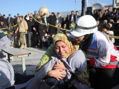 The street play Bell of Heaven was performed in Imam Khomeini Square in Hamedan, focusing on the attack on the Shajareh Tayyebeh School in Minab, Iran
