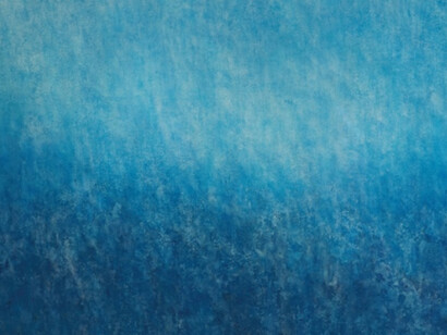 Makoto Ofune, WAVE #97 (detail), 2014, Powdered mineral pigments on hemp paper, mounted on board, 115 x 235 cm. Photo: Mari Tanabe