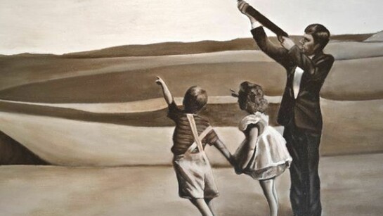 Nino Liguori, Working Through Form I [detail], oil on canvas, 36 x 60 inches