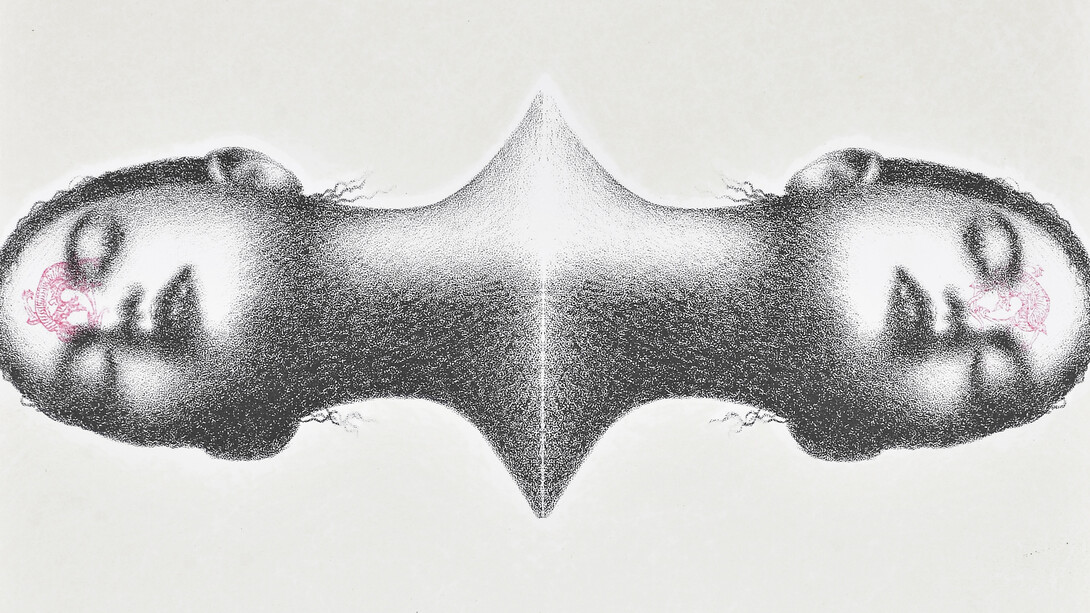 Omar Galliani, Disegno siamese, 2009. Cortesia di CSArt - Comunicazione per l'Arte