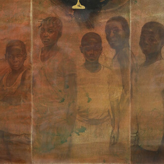 Christopher Samuel Idowu, Lampstands (Triptych), 2024-25. Courtesy of Kó Gallery