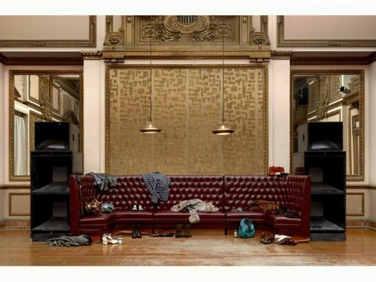 Stan Douglas, Coat Check, 1974, 2012, Digital C-print mounted on aluminum, Framed: 128.3 x 188.6 x 6.4 cm, 50 1/2 x 74 1/4 x 2 1/2 in. Edition of 5, Courtesy the artist, Victoria Miro, London and David Zwirner, New York / London, © Stan Douglas