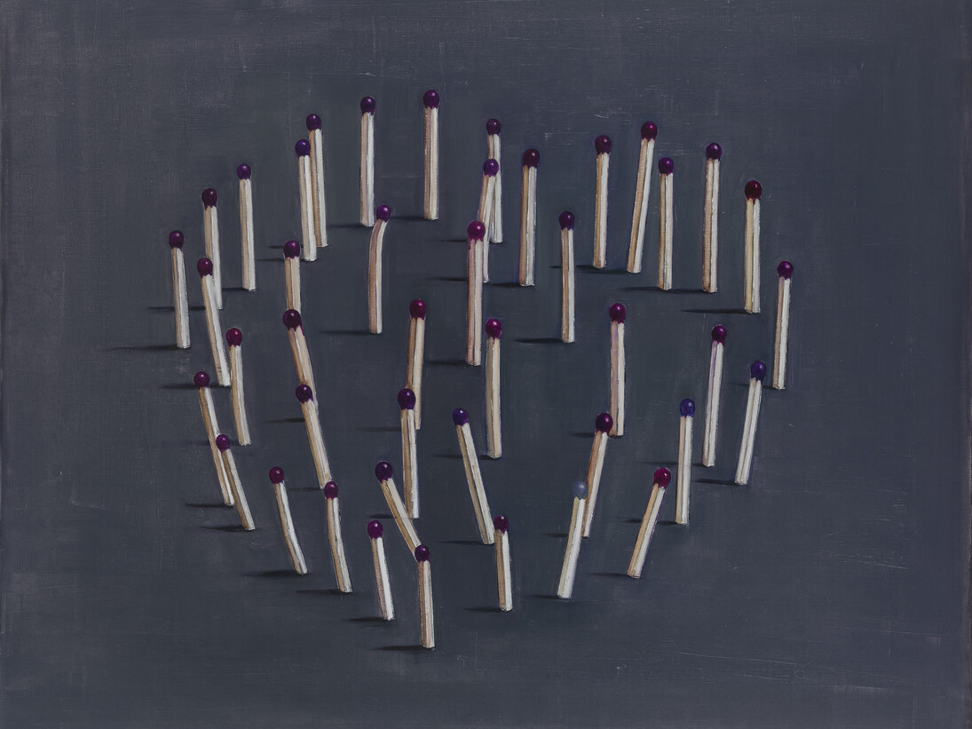Song Yige, 43 Matches, 2015, oil on canvas, 161.5 x 128 cm, courtesy of the artist and Marlborough Fine Art, London