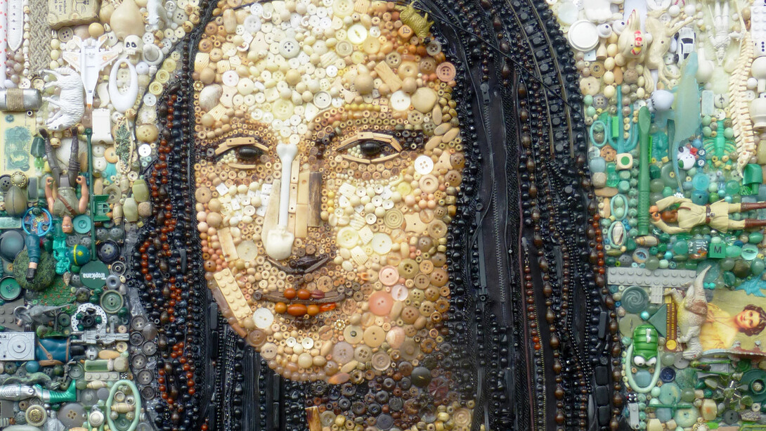 Jane Perkins, Mona Lisa, after Da Vinci, 2014, mixed media