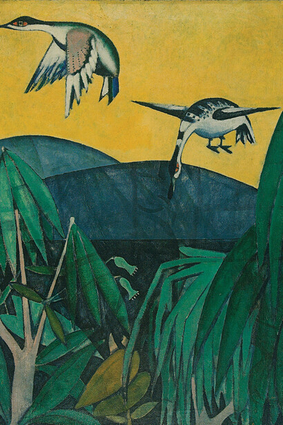 Sans Titre (Paysage avec des oiseaux), 1911. Huile sur toile, 88 x 64,8 cm. Collection privée, Porto.
