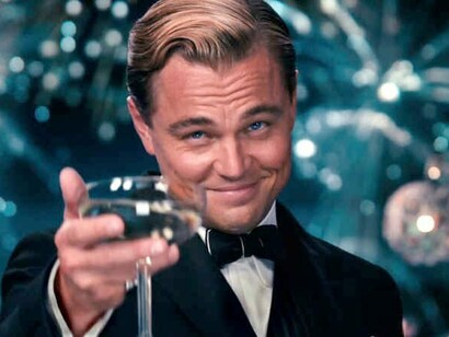 O mais festeiro de todos os tempos: o grande Gastsby (Leonardo di Caprio) no filme homónimo de Baz Luhrmann