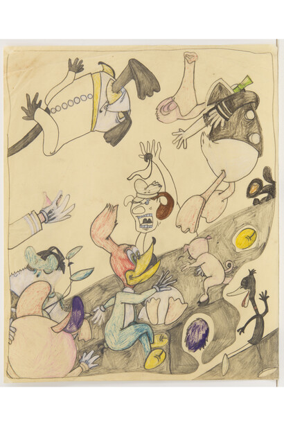 Susan Te Kahurangi King, Untitled, c. 1965, Graphite and colored pencil on paper, 11 x 9 inches (27.9 x 22.9 cm)