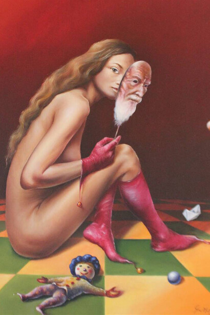 Gianni De Marchi, La Saggezza dei Giovani (The Wisdom of Young), Oil on Canvas, 22" x 18"