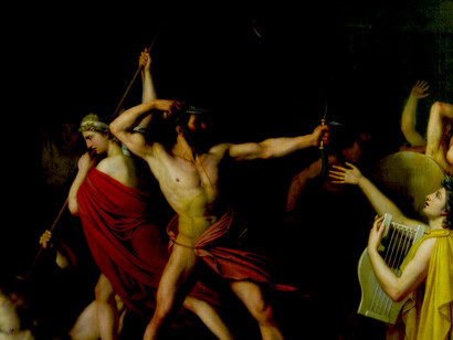 Ulises y Telémaco matan a los pretendientes» (1812), Thomas Degeorge