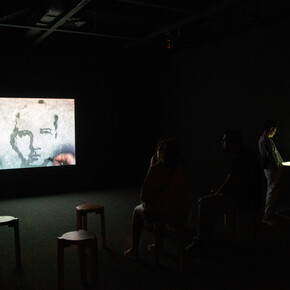 Video room: Oscar Muñoz, exhibition view. Couretsy of MASP