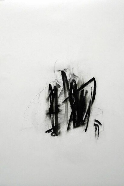 Je est un autre (D), Charcoal on Paper, 39.4 x 27.6 inches