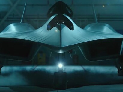 Il prototipo del nuovo aereo militare ipersonico degli Stati Uniti SR 72 come appare nel film “Top Gun: Maverick” (2022), interpretato da Tom Cruise