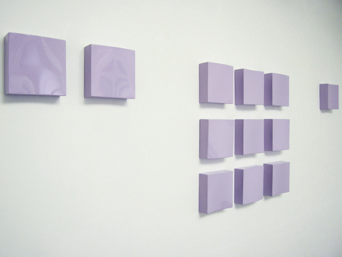 Koichi Somaki, Untitled, 2015, urethan on plywood, 22 x 22 cm each