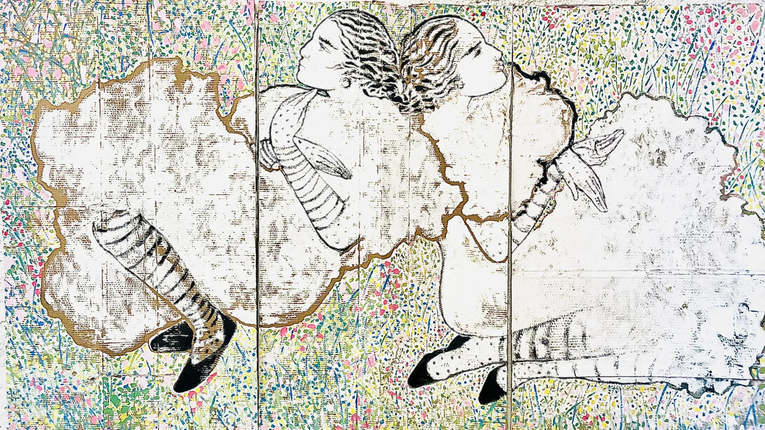 Sofia Cacciapaglia, Affresco su cartone anime (detail), 2026. Courtesy of Sapar Contemporary