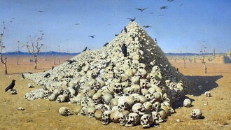 "La apoteosis de la guerra", óleo sobre lienzo, Vasily Vereshchagin, 1871