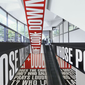 Barbara Kruger, Belief+doubt, exhibition view. Courtesy of Hirshhorn Museum and Sculpture Garden