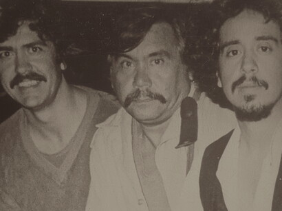 Eugenio Llona, Hernán Castellano Girón y Antonio Arévalo en el taller literario Maruri