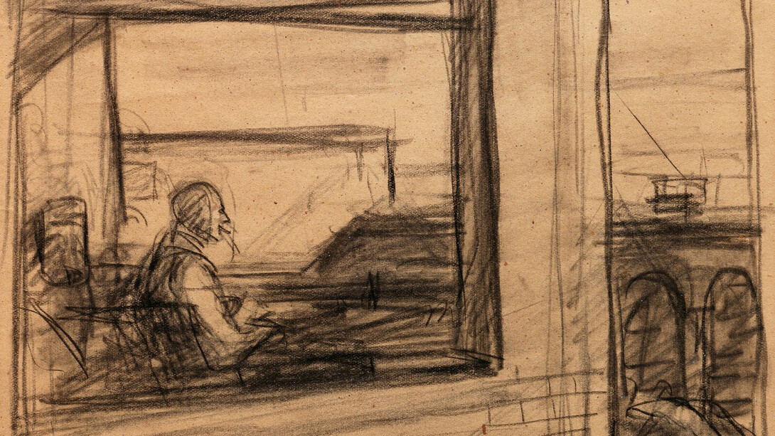 Edward Hopper, Study for office in a small city, 1953. Courtesy of Modernism Inc. Gallery