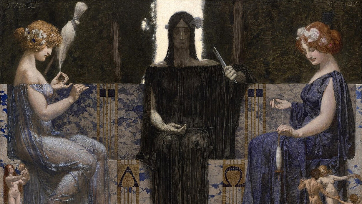 Alexander Rothaug; Las tres Moiras, c. 1910