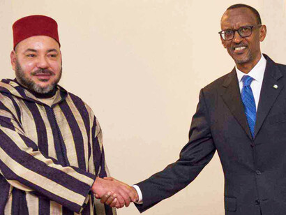 Mohamed VI and Paul Kagamé, president of Rwanda