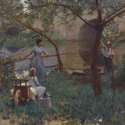 Under the Cherry Tree (1884), Sir John Lavery 1856-1941, © National Museums Northern Ireland, Collection Ulster Museum