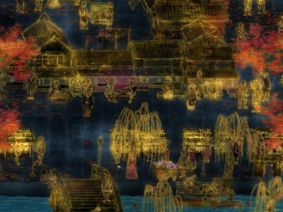 teamLab, The world of irreversible change, 2022. Courtesy of San Antonio Museum of Art