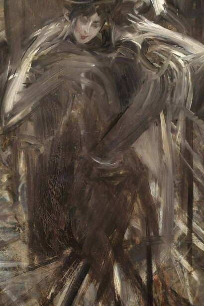 "Mujer en el espejo", óleo sobre madera, Giovanni Boldini, circa 1896