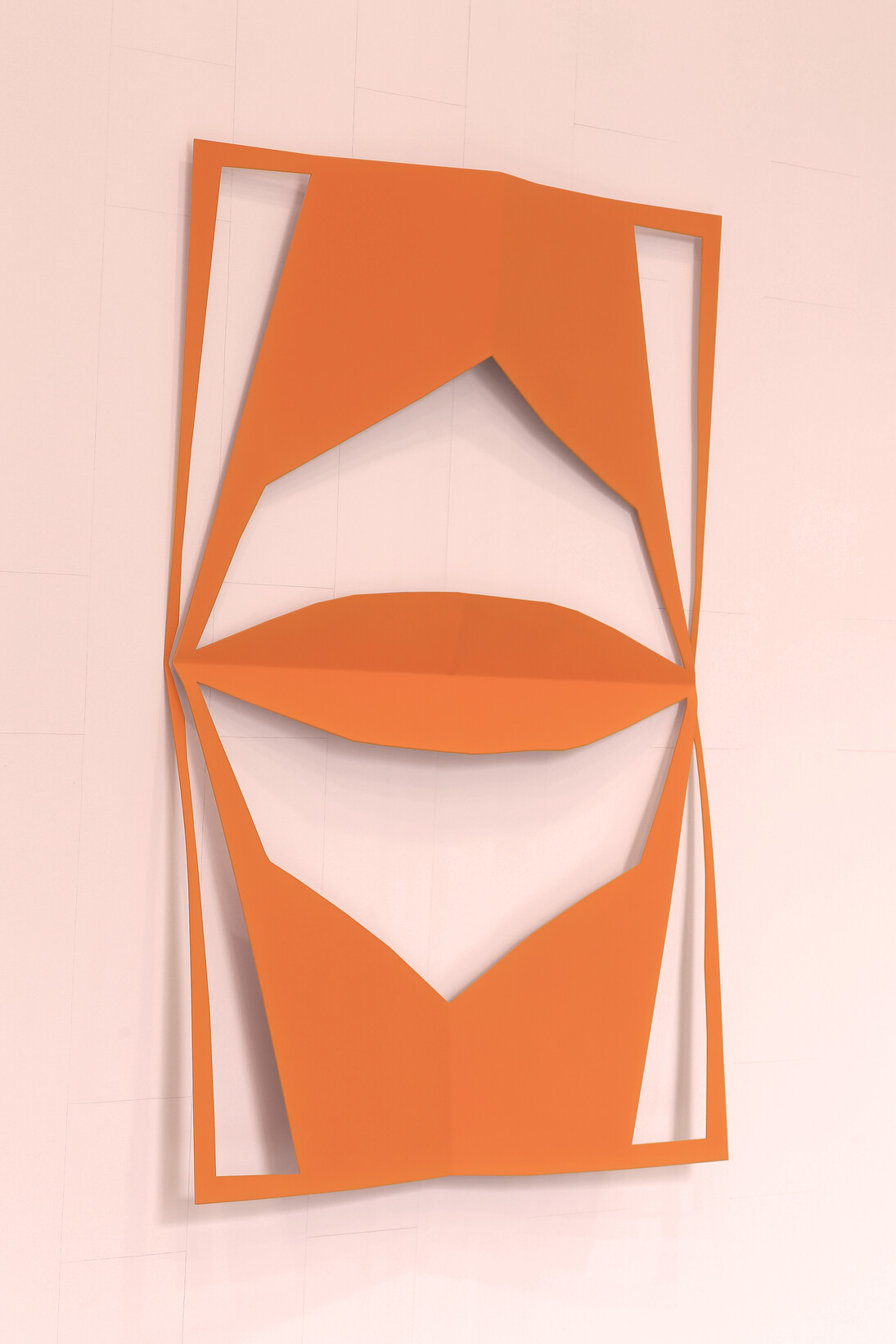 Matt Keegan, Untitled (Orange), 2014, Powder coated laser-cut steel, 83.8 x 59.1 cm, 33 x 23 1/4 in